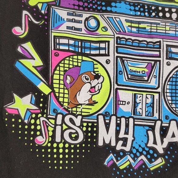 Buc-ees Men's My Jam T-Shirt Size Small Black Colorful Short Sleeve - Picture 5 of 9